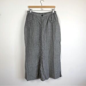 Vintage Flax by Jeanne Englehart Linen Snap-Front Midi Skirt